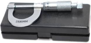 BALRAMA 25x1 Micrometer Brass with Nickel Buffing 25 mm SS Thread 25 mm 0-25mm Outside Ambala Screw Gauge Micrometer Stainless Steel 25 Mm S.s. Thread in Velvet Box Vernier Caliper