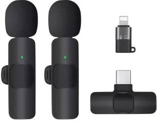 SHOP PLUS New K9 Wireless Microphone Dual Mic for iOS and Android Interview Youtubers Vlogging Video Recording LiveStream