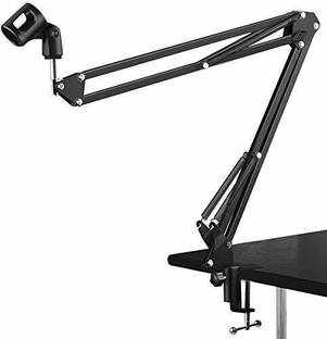 SOUVENIR Professional Recording Microphone Stand Black Suspension Scissor Arm Stand Holder for Studio Broadcast,Professional Recording Microphone for Recording Studio Flexible Suspension Boom Scissor Arm for Broadcast Studio