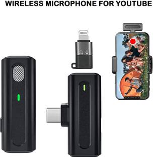 WRADER Wireless Mic for Android Mobile Type C and iPhone Mic for Recording and Vlogging Microphone