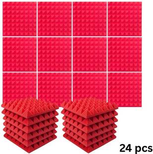 Urban Infotech Acoustic Foam Panel High Density Sound Proofing Wall Tiles 3D Pyramid Design Noise Reduction No Echo Sound Observer Treatment For Studio Recording Music Room