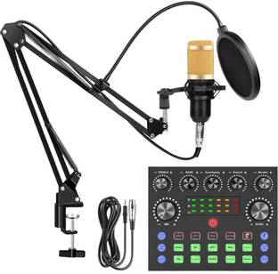 IMAGINEA Condenser Microphone Bundle, BM-800 Mic Kit with Live Sound Card, Adjustable Mic Suspension Scissor Arm, Metal Shock Mount and Double-Layer Pop Filter for Studio Recording & Broadcasting Microphone Set