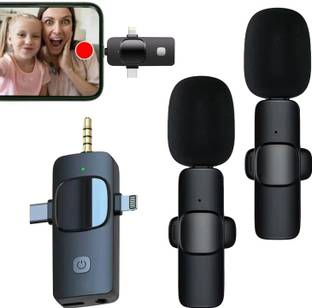 MOBIZAC 3 in 1 Dual Wireless Mic for Reels Instagram Videos ASMR Podcast Youtube and Interviews Recording Microphones