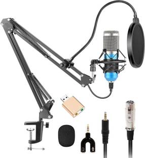 TechBlaze BM800 Condenser Mic Studio Microphone Kit for Voice Recording ,Gaming Mike Set For Studio Recording , Podcasting Live Streaming & Broadcasting