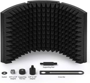 YGM Acoustic Foams MIS3 3 Panel Foldable Microphone Isolation Shield (For Youtubers and Musicians)