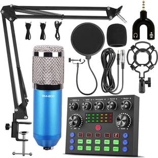 IMAGINEA BM800 Microphone with V8 Live Sound Card Recording Condenser Studio Gaming Mic Microphone Set