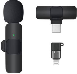 MOOZMOB Professional Grade K8 Wireless Collar Mic for Youtube and Recording for Type C Smartphones and Lightning Port iOS Phone Wireless Collar Microphone