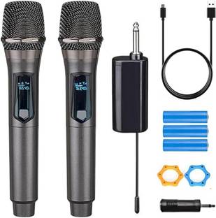 Hybite Professional Dual UHF Dynamic Wireless Mic for Karaoke Singing,DJ Party etc UHF Microphone