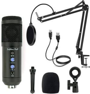 Softline Pro SP RJ-MIC-KIT Condenser Microphone Kit Voice Recording Mic Stand Home Studio Mic Kit Broadcasting Studio Recording Condenser Microphone Set