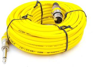 PEARL Microphone Cable 15 Meter | Metal XLR Female (3-Pin) to Metal P38 Jack | 1 Pcs (Yellow), Mic Cable 15 Meter