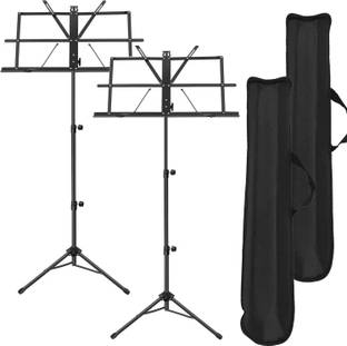 IMAGINEA 2 Music Stand for Notes, Folding Height and Angle Adjustable Metal Music Sheet Notation Stand for Singer Lyric Stand Folding Musical Instruments Portable Stand