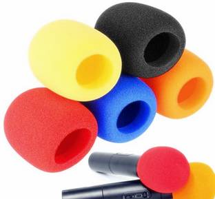 BALRAMA 5pcs Colour Microphone Windscreen Sponge Reusable Cover Handheld Stage Mic Foam Microphone