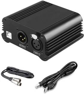DawnRays 48V Phantom Power Supply with Adapter, BONUS+XLR 3 Pin Microphone Cable for BM 800 or Any Condenser Microphone Music Recording Equipment Phantom Power For BM 800 And any other condenser mic