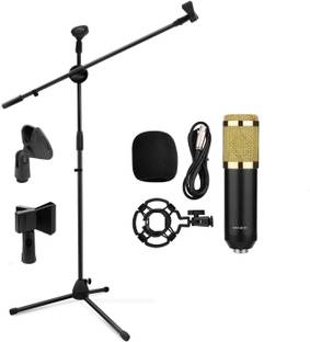 Urban Infotech Studio Condenser Microphone Set for Singing & Recording, Dynamic Condenser Mic with Adjustable Long Stand, Shock Mount, XLR Cable for Computer, YouTube Singing Studio & Mobile Recording MIC STAND