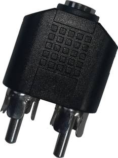 Octo 2 RCA Male to 3.5mm Aux Stereo Female Jack Connector Y Splitter Cable Adaptor(Black) Pack of 1… Adaptor