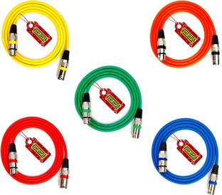 PEARL 1.5 Meter XLR Male to XLR Female Balanced shielded Microphone Cable | PEARL Cable (XLR Cable) - 5 Pcs