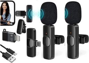 SHOP PLUS Dual Wireless Lavalier Mic for Upgraded Plug-Play Clip-on Shirt Lapel Mini Mic, Microphonefor Live Streaming YouTube, Vlogging, Interview Video Recording