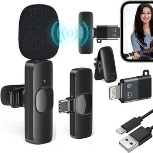 GADGETSWEAR K8 Wireless Microphone for Youtubers, Type-C & iphone Support(6 Months Warranty) Wireless Mic for YouTube, Wireless Mic For Vlogging, Mike For Vlogging