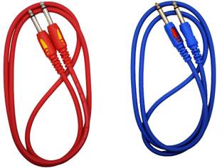 MORTAS (pack of2)6.35mm to 6.35mm Jack Mono to Mono Audio Cable for Mixer, Electric Guitar, Amplifier, Stereo Speaker 1.5meter