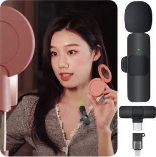 WRADER Latest Edition Professional Grade K8 Wireless Mic for Youtube Type C Mic Wireless Mic Lightning Collar Mic Noise Cancellation Youtube Mic for Recording