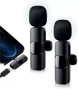 MOBIZAC Dual Wireless Lavalier Mic for Mobile Type C & iOS Mike for Video Recording Vlog Youtubers Collar Microphones