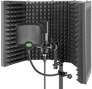 Urban Infotech 5 Panel with Pop Shield High Density Vocal Filter for Audio Recording Singing Professional Microphone Isolation Shield