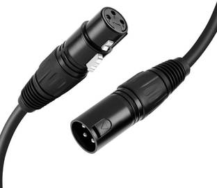 SOUVENIR XLR Male To Female Cable 3 pin Microphone Mic extension Balanced Audio Microphone Guitar Amplifier Mixer Cable (M - F) - Black Color (3 Mtr.) XLR Male to XLR Female Male to XLR Female Balanced 3 PIN Microphone Cable