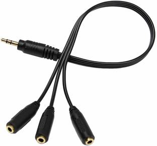 EKAAZ 3.5mm Stereo Audio Splitter Cable Gold Plated 3.5mm (1/8") Stereo Plug Male to 3.5mm Stereo Jack 3 Female 1 Input 3 Output Stereo Audio AUX Splitter Cable Audio Y Splitter Cable