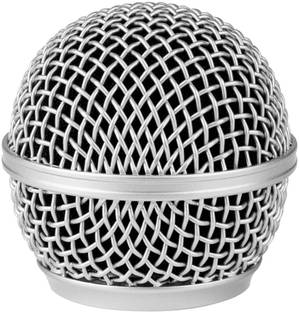 BALRAMA Plastic Body Replacement Microphone Grill Ball Head Mesh Silver Mic Top Cover Microphone