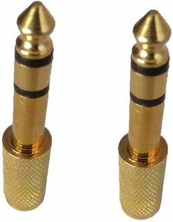 LipiWorld (Pack 2) 6.35MM Male to 3.5MM Female Stereo Audio Headphone Jack Adapter Converter Plug Pin 6.35MM Male to 3.5MM Female
