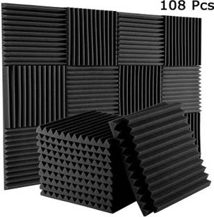 Urban Infotech Acoustic Foam Panels 2"x12"x12" (Black) Sound Absorber For Studio & Home Decreasing noise 108 Pcs