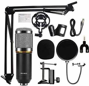 SOUVENIR BM800 Professional Broadcasting Studio Recording Condenser Microphone Home Studio Mic Kit with Shock Mount Adjustable Scissor Arm Stand Microphone for Singing, Podcasting Microphone Setup for Broadcasting & Recording Gaming Mic