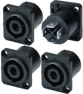 RODZ Speakon amplifier female connector, (4 pcs Pack) Audio Speaker Plug Twist Lock 4 Pole Speakon Female Socket Connecter
