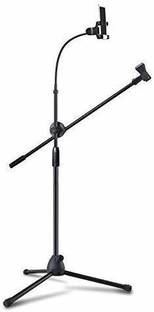 Techtest Microphone Stand With Mobile Holder Clip Floor Tripod Flexible Mobile Phone Holder Clip Swing Boom Stage Bracket Micro Phone Holder Stand