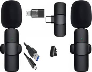 MOBIZAC Dual Wireless Mic for Video Recording YT Live Streaming Insta Reels ASMR Youtube Microphones for Type C Mobiles and iOS Phones Mic