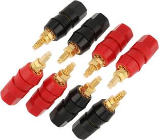 fdealz [ 8 Pieces ] Terminal Binding Post Banana Plug Jack Socket Adapter Connector 4mm Panel Mount Banana Socket Test Probe Audio Speaker Terminal Connector