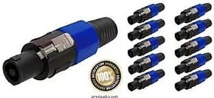 Amrit 10 pc Speakon 4 Pin Connector Male Professional Speaker Audio Cable Plug Pole Speaker Audio Cable Plug Pole