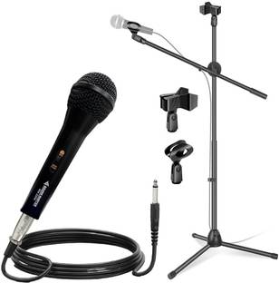DawnRays Dynamic Microphone with xlr to 1/4" Cable & Dual Microphone Stand for Singing Adjustable Mic Stand for Singing Recording| Karaoke Microphone