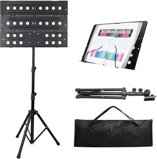 SOUVENIR Orchestral Music Notation Stand for Singers Portable Folding Music Stand Holder Heavy Book Singing Stand Script Stand with Music Sheet Clip Holder Tripod Base For Books, Notes, Lyrics Stand with Carrying Bag, Metal Music Stand