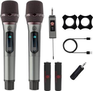 Digimore D-350 UHF Dual Wireless Microphone 60ft Range & 6Hrs Battery for Events Microphone