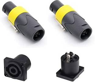 ERHIndia (2 Pair) 4 Pin Plug Audio Cable Plug Socket Microphone