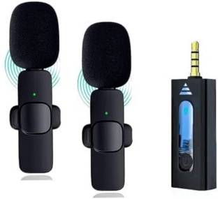 Ratixes K-35 3.5mm Aux Dual Receivers (2 - Mics 1 Input) Wireless Collar Microphone Microphone