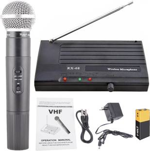 BALRAMA 200ft Wireless Range Rider Rx-68 Vhf Series Wireless / Cordless Microphone Single Channel Cordless Portable Professional Handheld Single Channel Transmitter Microphone Mic Set Very High Frequency Wireless Cordless Microphone System for Studio, Karaoke, Radio, Live-performances, Conference, Musical Shows, Opera, Public Speeches , Meetings, Class Room Teachings, Demonstrations, While Move Wireless Microphone