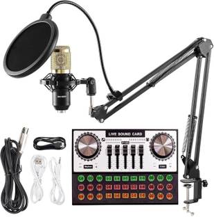 Adiohub Podcast Condenser Microphone Bundle, Condenser Mic with Live Sound Card Kit Microphone