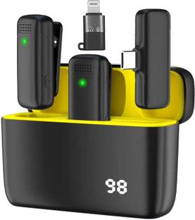 WRADER Dual Microphone with Charging Display Case for Type C Mobile & iOS Mic for Reels Microphone