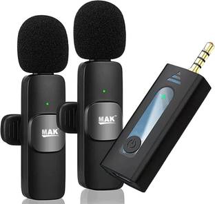 MAK MK35 Pro Dual Wireless Omnidirectional Lapel Compatible Camera & BT Speaker Microphone