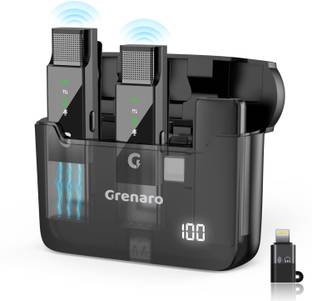 Grenaro Digital Display Wireless Mic with Charging Case- 3 Level Noise Reduction Microphone