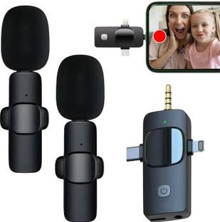 WRADER 3 in 1 Wireless Mic for Android Mobiles Cameras Laptops Desktops iPhone Collar Microphone