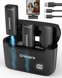 Grenaro Wireless Mic with Digital Display Charging Case, Type-C Android (Dual Android) Microphone