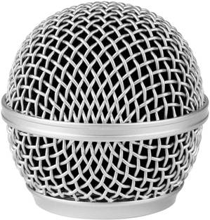 BALRAMA Plastic Body Replacement Microphone Grill Ball Head Mesh Silver Mic Top Cover Microphone